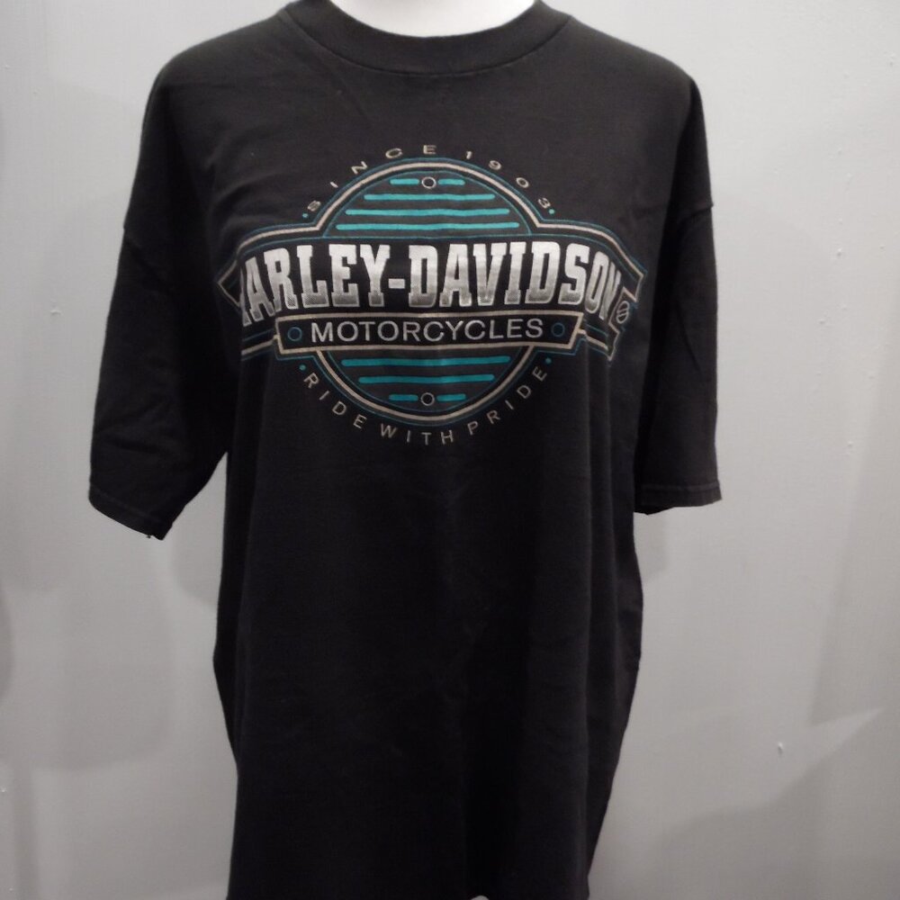 H-D Harley Davidson Short Sleeve T-shirt Men's Size L Rock Falls Illinois